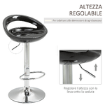 HOMCOM-Set-2-Sgabelli-da-Bar-Girevoli-con-Poggiapiedi-Altezza-Regolabile-Nero