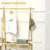 HOMCOM-Stand-Appendiabiti-con-2-Scaffali-e-4-Ganci-Laterali-Struttura-in-Bambu-100L-x-42P-x-155Acm-Color-Legno