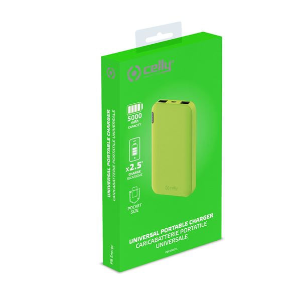 Celly-PBE5000-batteria-portatile-Ioni-di-Litio-5000-mAh-Giallo