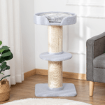 PawHut-Tiragraffi-per-Gatti-con-Lettino-Rivestimento-Peluche-e-Palo-in-Sisal-45x45x91cm-Azzurro