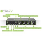 Techly-IDATA-DP-KVM4-switch-per-keyboard-video-mouse--kvm--Montaggio-rack-Nero