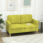 HOMCOM-Divano-2-Posti-in-Tessuto-Effetto-Lino-con-Tasche-Laterali-e-Cuscini-143x76x83-cm-Giallo