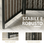 HOMCOM-Separe-Pieghevole-a-4-Pannelli-struttura-in-Legno-e-Bambu---Fantasia