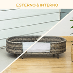 PawHut-Divano-per-Cani-di-Taglia-Piccola-e-Media-in-Rattan-PE-con-Cuscino-in-Gommapiuma-74x42x21-cm