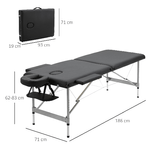 HOMCOM-Lettino-per-Massaggio-Portatile-e-Pieghevole-con-Altezza-Regolabile-e-Seduta-Imbottita-186x71x62-83-cm-Nero