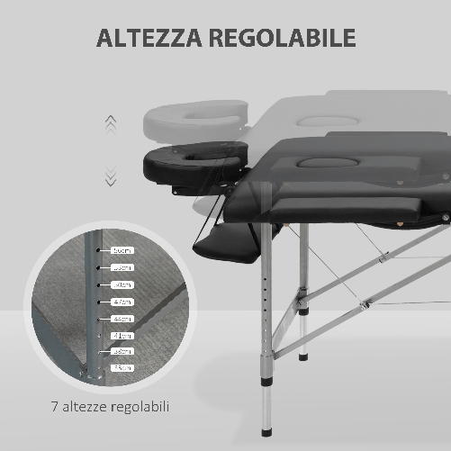 HOMCOM-Lettino-per-Massaggio-Portatile-e-Pieghevole-con-Altezza-Regolabile-e-Seduta-Imbottita-186x71x62-83-cm-Nero