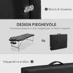 HOMCOM-Lettino-per-Massaggio-Portatile-e-Pieghevole-con-Altezza-Regolabile-e-Seduta-Imbottita-186x71x62-83-cm-Nero