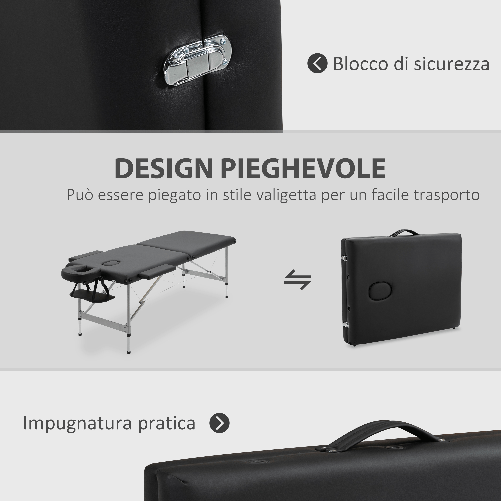 HOMCOM-Lettino-per-Massaggio-Portatile-e-Pieghevole-con-Altezza-Regolabile-e-Seduta-Imbottita-186x71x62-83-cm-Nero