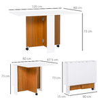 HOMCOM-Tavolo-da-Pranzo-Allungabile-Design-Moderno-Tavolo-Pieghevole-Salvaspazio-con-Ruote-120-×-80-×-73cm