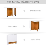 HOMCOM-Tavolo-da-Pranzo-Allungabile-Design-Moderno-Tavolo-Pieghevole-Salvaspazio-con-Ruote-120-×-80-×-73cm