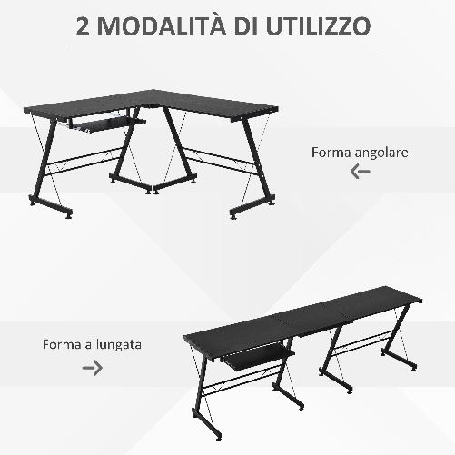 HOMCOM-Scrivania-angolo-Convertibile-Multiposizione-in-Legno-e-Acciaio-Nero