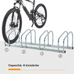 HOMCOM-Rastrelliera-Portabiciclette-Parcheggio-per-4-Biciclette-in-Acciaio-110x33x27-cm-Argento