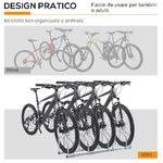 HOMCOM-Rastrelliera-Portabiciclette-Parcheggio-per-4-Biciclette-in-Acciaio-110x33x27-cm-Argento