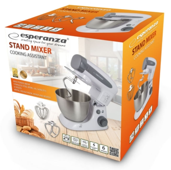 Robot-da-Cucina-Esperanza-EKM024-Bianco-Grigio-800-W-4-L