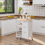 HOMCOM-Carrello-da-Cucina-con-3-Cassetti-2-Ripiani-Aperti-e-Vassoio-Rimovibile-in-MDF-e-Legno-di-Pino-67x37x87-cm