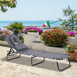 Outsunny-Sedia-Sdraio-da-Esterno-Pieghevole-con-Foro-per-il-Viso-e-Cuscini-Lettino-Prendisole-da-Giardino-Spiaggia-e-Campeggio-Grigio