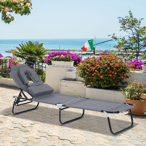 Outsunny-Sedia-Sdraio-da-Esterno-Pieghevole-con-Foro-per-il-Viso-e-Cuscini-Lettino-Prendisole-da-Giardino-Spiaggia-e-Campeggio-Grigio