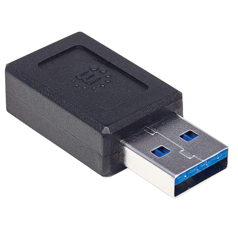 Manhattan-354714-adattatore-per-inversione-del-genere-dei-cavi-USB-A-USB-C-Nero--USB-C-to-USB-A-Adapter-Female-to-Male-1