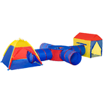 HOMCOM-Tenda-da-Gioco-6-in-1-per-2-4-Bambini-con-Tunnel-Pieghevole