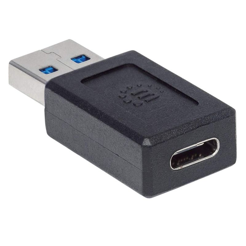 Manhattan-354714-adattatore-per-inversione-del-genere-dei-cavi-USB-A-USB-C-Nero--USB-C-to-USB-A-Adapter-Female-to-Male-1