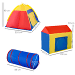 HOMCOM-Tenda-da-Gioco-6-in-1-per-2-4-Bambini-con-Tunnel-Pieghevole