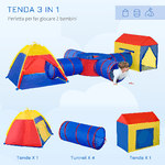 HOMCOM-Tenda-da-Gioco-6-in-1-per-2-4-Bambini-con-Tunnel-Pieghevole