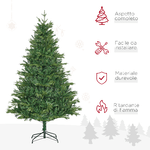 HOMCOM-Alberello-di-Natale-Decorato-e-Ignifugo-per-Interni-con-1443-Rami-e-Base-in-Metallo-Φ120x180-cm-Verde