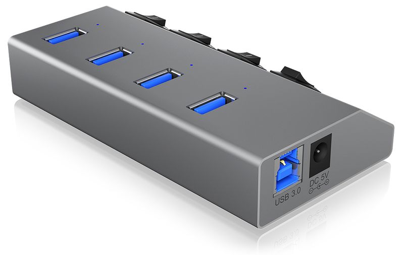 ICY-BOX-IB-HUB1405-USB-3.2-Gen-1--3.1-Gen-1--Type-B-5000-Mbit-s-Antracite