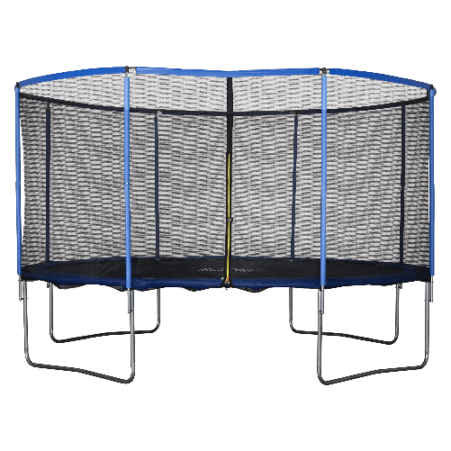 HOMCOM-Tappeto-Elastico-per-Bambini-e-Adulti-con-Rete-e-Bordo-Imbottito-Giochi-da-Giardino-e-Casa-Φ426x269cm-Blu-e-Nero