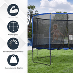 HOMCOM-Tappeto-Elastico-per-Bambini-e-Adulti-con-Rete-e-Bordo-Imbottito-Giochi-da-Giardino-e-Casa-Φ426x269cm-Blu-e-Nero