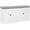 HOMCOM-Panca-Scarpiera-Salvaspazio-in-Legno-con-Cuscino-2-Cassetti-con-Mensola-Regolabile-per-8-Scarpe-104x24x55cm-Bianco