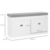 HOMCOM-Panca-Scarpiera-Salvaspazio-in-Legno-con-Cuscino-2-Cassetti-con-Mensola-Regolabile-per-8-Scarpe-104x24x55cm-Bianco