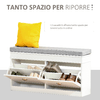 HOMCOM-Panca-Scarpiera-Salvaspazio-in-Legno-con-Cuscino-2-Cassetti-con-Mensola-Regolabile-per-8-Scarpe-104x24x55cm-Bianco