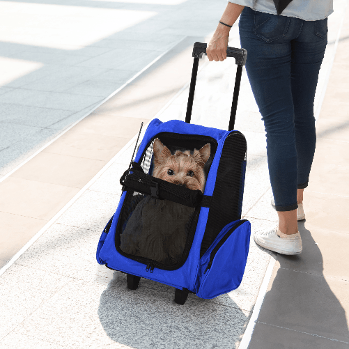 PawHut-Trasportino-Zaino-2-in-1-per-Cani-e-Gatti-con-Tasche-Laterali-Maniglia-Telescopica-e-Ruote-42x25x55cm-Blu