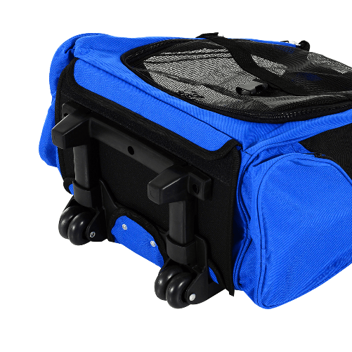 PawHut-Trasportino-Zaino-2-in-1-per-Cani-e-Gatti-con-Tasche-Laterali-Maniglia-Telescopica-e-Ruote-42x25x55cm-Blu