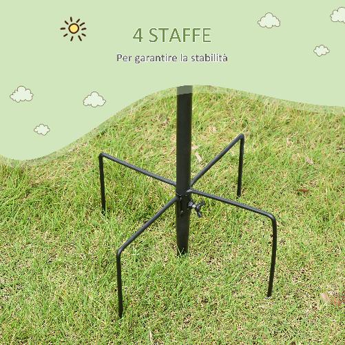 PawHut-Mangiatoia-per-Uccelli-con-6-Ganci-e-4-Contenitori-per-Mangime-in-Acciaio-58x58x226cm