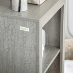 kleankin-Mobiletto-Bagno-Salvaspazio-con-Ripiani-e-Cassetto-in-Legno-40x30x89cm-Grigio