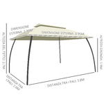 Outsunny-Gazebo-da-Giardino-4x3m-con-Doppio-Tettuccio-Pareti-in-Poliestere-e-Struttura-in-Acciaio-Beige