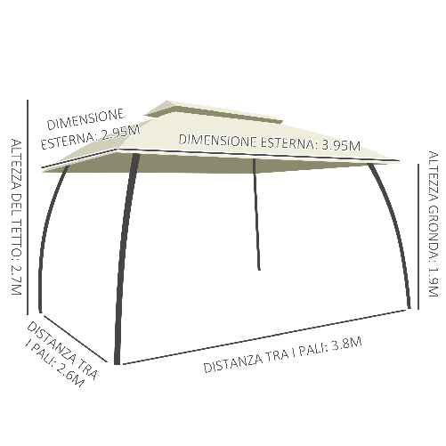 Outsunny-Gazebo-da-Giardino-4x3m-con-Doppio-Tettuccio-Pareti-in-Poliestere-e-Struttura-in-Acciaio-Beige