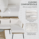 Outsunny-Set-da-Giardino-in-Rattan-Stile-Boho-Chic-con-Divano-Angolare-e-e-Tavolino-Beige-e-Caffe