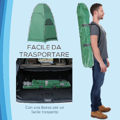 Outsunny-Tenda-Doccia-da-Campeggio-con-Borsa-per-Trasporto-e-Tasca-Portaoggetti-122x122x213cm-Verde