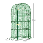 Outsunny-Serra-da-Giardino-con-Ripiani-in-Metallo-Copertura-in-PE-e-Porta-Avvolgibile-80x49x160cm-Verde