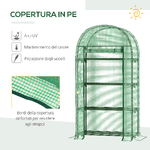 Outsunny-Serra-da-Giardino-con-Ripiani-in-Metallo-Copertura-in-PE-e-Porta-Avvolgibile-80x49x160cm-Verde