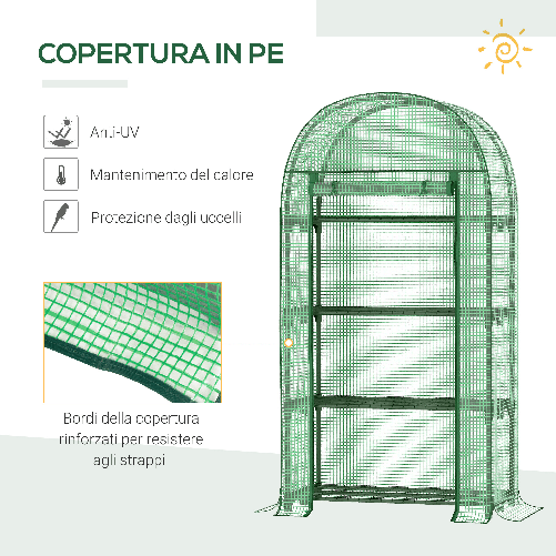 Outsunny-Serra-da-Giardino-con-Ripiani-in-Metallo-Copertura-in-PE-e-Porta-Avvolgibile-80x49x160cm-Verde