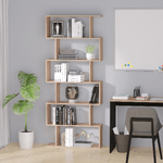 HOMCOM-Libreria-Legno-Design-Moderno-con-6-Ripiani-Legno-Naturale-80-×-23-×-192cm