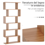 HOMCOM-Libreria-Legno-Design-Moderno-con-6-Ripiani-Legno-Naturale-80-×-23-×-192cm