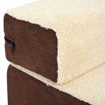 PawHut-Scala-per-Cani-e-Cuccioli-a-3-Gradini-Rimovibili-e-Antiscivolo-Beige-e-Marrone-54x40x39cm