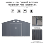 Outsunny-Casetta-da-Giardino-con-Base-e-Doppie-Porte-Scorrevoli-Capanno-da-Giardino-in-Acciaio-340x386x200cm-Grigio