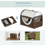 PawHut-Trasportino-per-Cani-e-Gatti-Pieghevole-con-Porta-e-Finestre-in-Rete-Tessuto-Oxford-e-Acciaio-70x51x59cm-Marrone