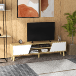 HOMCOM-Mobile-Porta-TV-fino-65--con-Armadietti-e-Ripiani-Aperti-150x30x42cm-Bianco-e-Legno